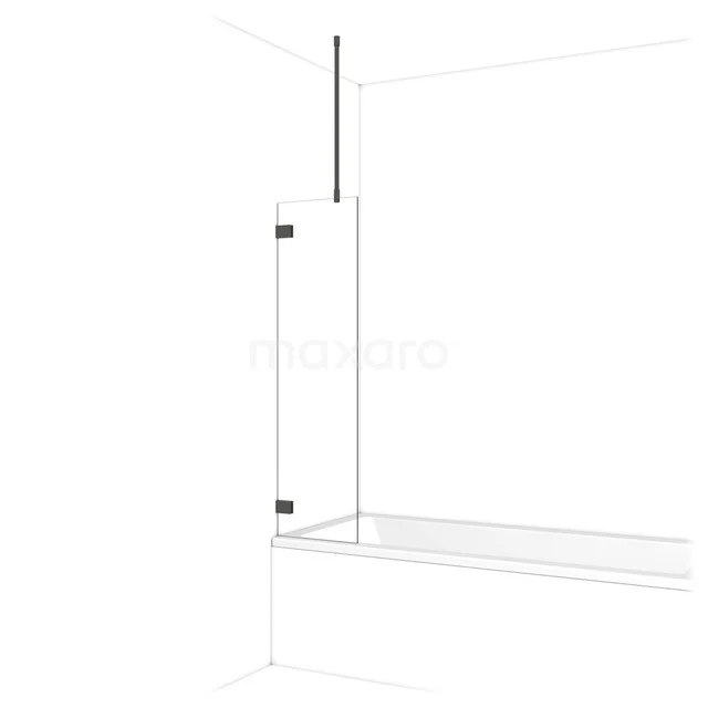 Diamond Badwand | 40 cm Zwart chroom Helder glas BDA04720BC