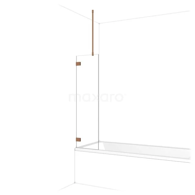 Duschwand mit Klarglas und Goldakzenten, stilvolles Badezimmeraccessoire aus Premium-Serie.