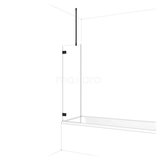 Begehbare Duschwand mit mattschwarzem Profil, Klarglas und klarem Design, ideal für moderne Bäder.