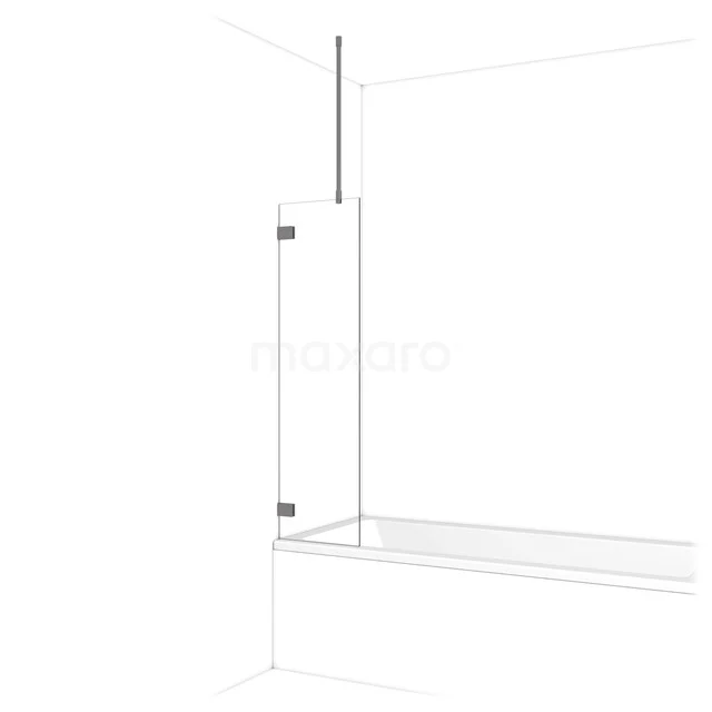 Diamant Badewannenaufsatz | 40 cm Schwarzes Metall Klarglas BDA04720ZM Glas Duschwand mit klarem Design und scharnierendem Tür, ideal für eine moderne Badezimmeranordnung.