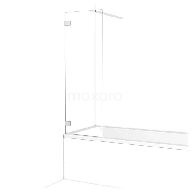 Diamant Badewannenaufsatz | 50 cm Chrom Klarglas BDA05120C Transparente Glas-Badewannenaufsatz mit Scharnier-Tür, ideal für eine moderne Badezimmergestaltung.