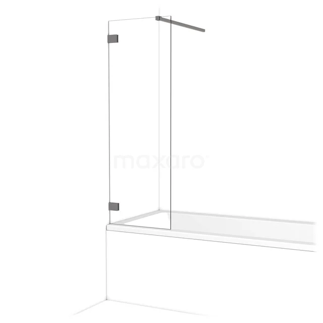 Diamond Badwand | 50 cm Zwart metaal Helder glas BDA05120ZM