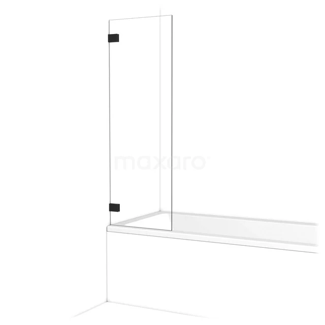 Diamond Badwand | 50 cm Mat zwart Helder glas BDA05220MB