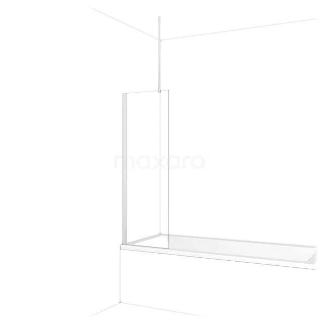 Diamant Badewannenaufsatz | 50 cm Chrom Klarglas BDA05710C Minimalistisches Duschwandprofil aus mattschwarzem Aluminium, ideal für eine moderne Badezimmergestaltung mit klaren Linien.