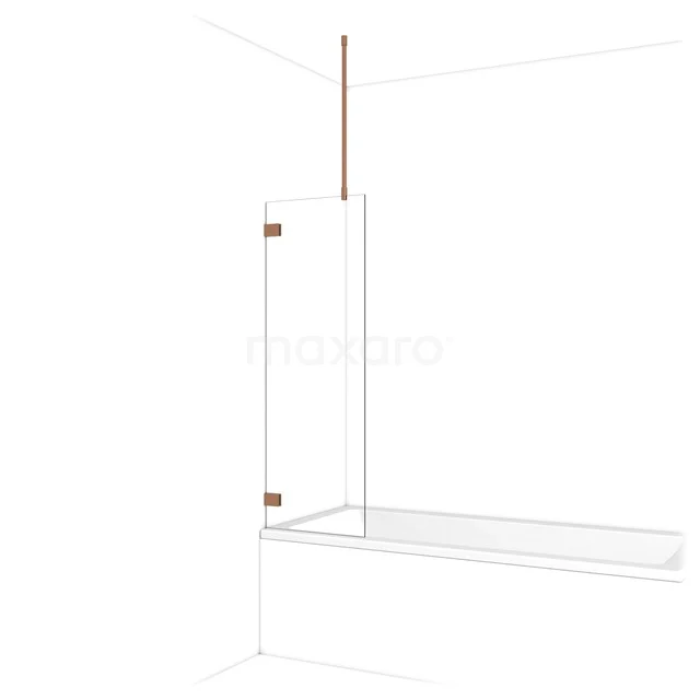 Duschwand mit Klarglas und roségoldenen Scharnieren, modernes Designaccessoire für ein stilvolles Badezimmer.