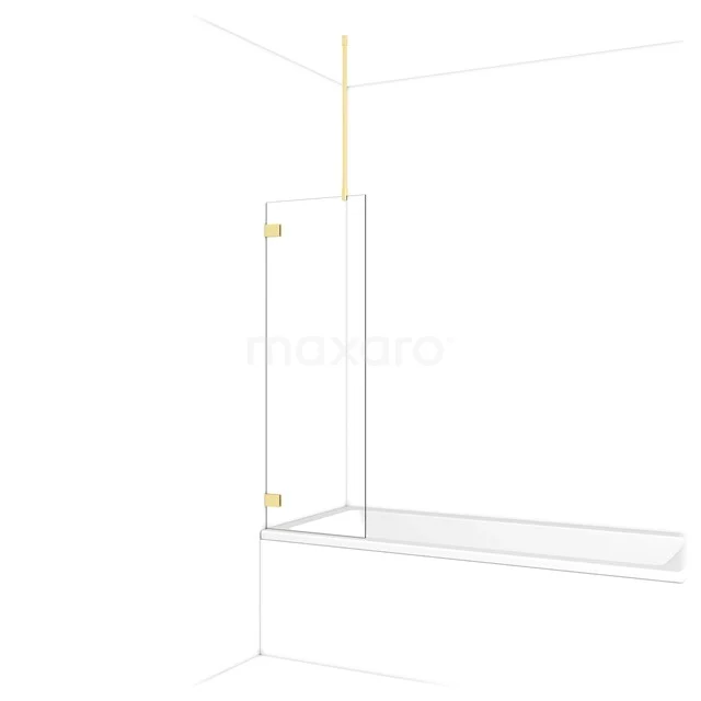 Glas Duschwand mit goldfarbener Ausführung, modernes Design für ein stilvolles Badezimmer, einschließlich Eckmontage.