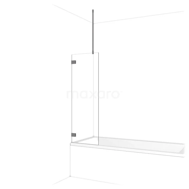 Glas Badewannenaufsatz mit klarem Sicherheitsglas, minimalistisches Design und Scharniere; stilvolle Lösung für ein modernes Badezimmer.