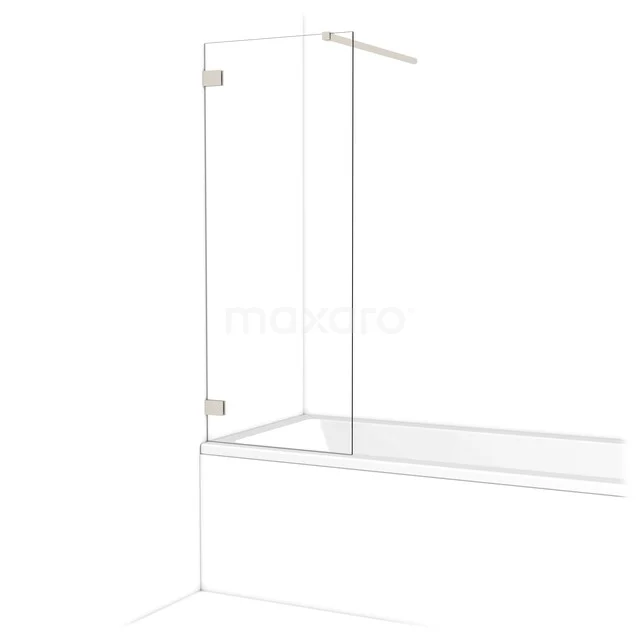 Diamant Badewannenaufsatz | 60 cm Edelstahl Klarglas BDA06120BR Klarer Glas-Badewannenaufsatz mit Scharnier-Tür und Wandprofil, ideal für ein modernes und funktionales Badezimmer.