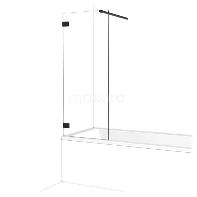 Duschwand Bäderserie: Klarglas, schwarz matt Beschlag, modernes Design, geeignet für Bad und Duschekombination.