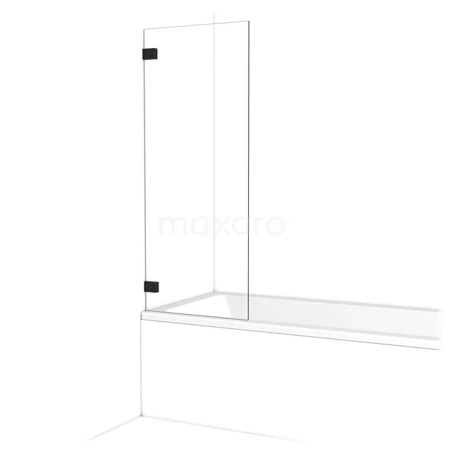 Diamond Badwand | 60 cm Mat zwart Helder glas BDA06220MB