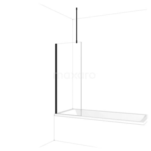 Diamant Badewannenaufsatz | 60 cm Matt Schwarz Klarglas BDA06710MB Begehbare Dusche mit minimalistischem Schwarzrahmen, Klarglas und modernem Erscheinungsbild, perfekt für ein stilvolles Badezimmer.