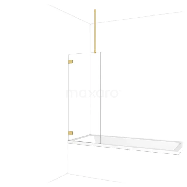 Duschwand aus Glas mit goldfarbenen Akzenten, elegantes Design für moderne Badezimmer, ideal für begehbare Duschen.