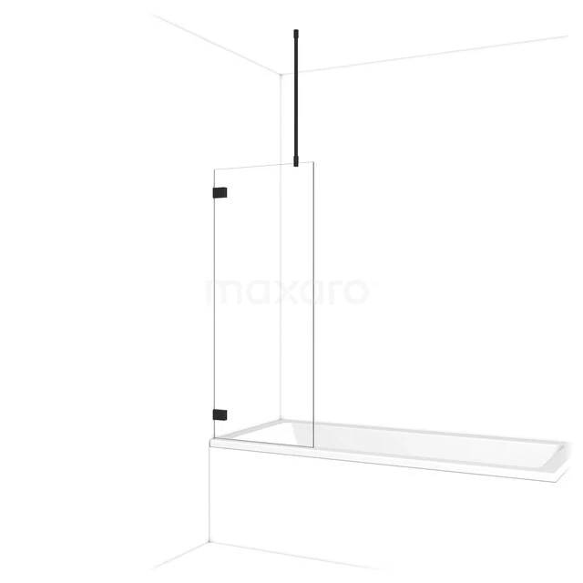 Diamond Badwand | 60 cm Mat zwart Helder glas BDA06720MB