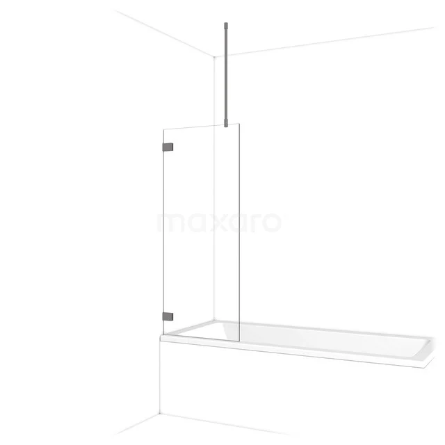 Diamond Badwand | 60 cm Zwart metaal Helder glas BDA06720ZM