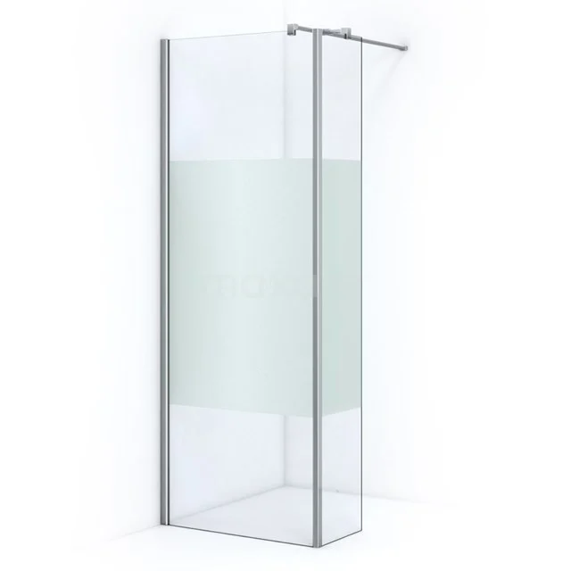 Diamond Walk-in shower | 80 cm Chrome Clear with matt strip Fixed wall with side panel IDC0803313CN