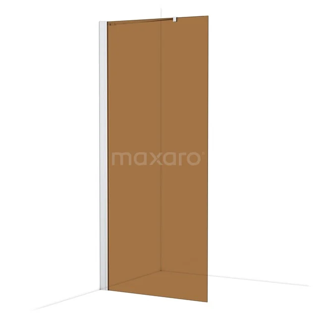 Diamond Walk-in shower | 90 cm Chrome Bronze glass Fixed wall IDA09239C Shower wall corner arrangement, bronze-coloured glass, minimalist design, ideal for modern bathrooms.