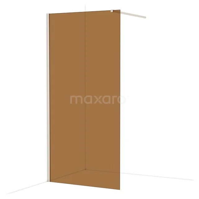 Diamond Walk-in shower | 100 cm Stainless steel Bronze glass Fixed wall IDA10119BR Bronze shower wall made of tempered glass with a sleek design, ideal for a modern bathroom decor.