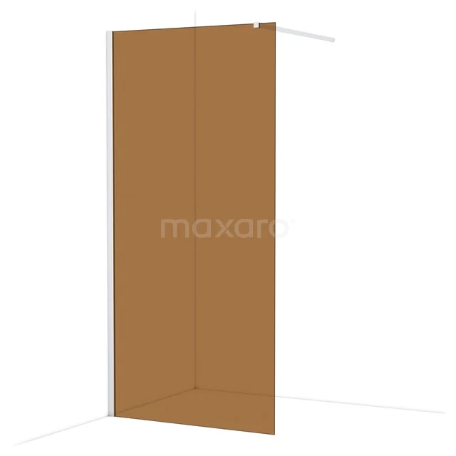 Diamond Walk-in shower | 100 cm Chrome Bronze glass Fixed wall IDA10119C Brown glass shower wall in warm amber-coloured design, perfect for stylish modern bathrooms.