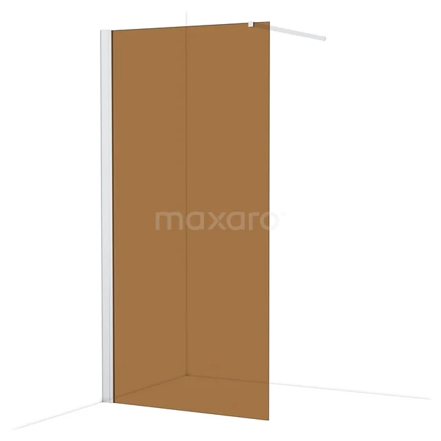 Brown walk-in shower wall, frosted glass, modern design, perfect for a stylish and functional bathroom decor.