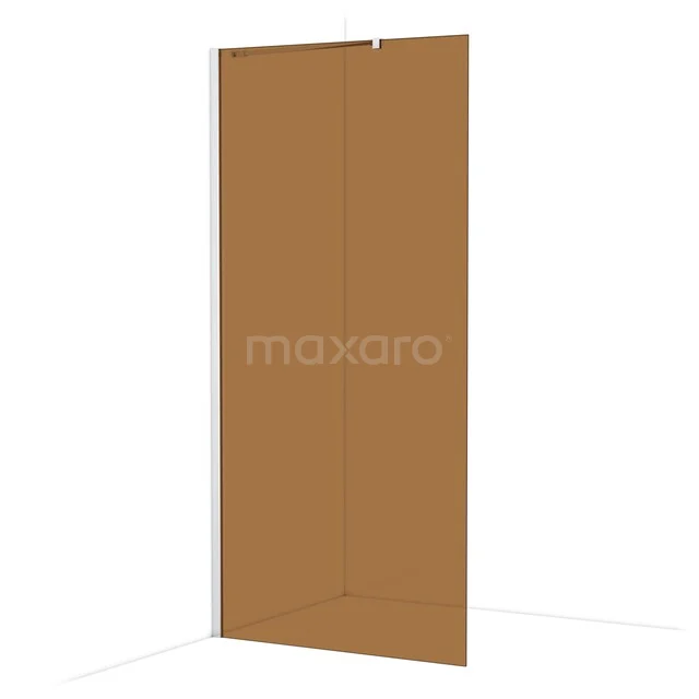 Diamond Inloopdouche | 100 cm Chroom Bronsglas Vaste wand IDA10219C Glazen douchewand met bronskleurige coating, strak design, ideaal voor moderne badkamers.