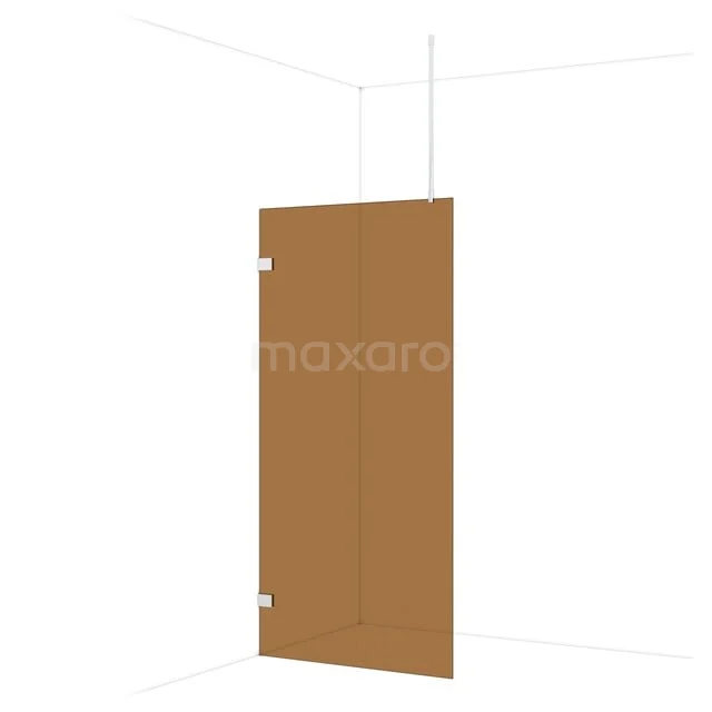 Diamond Walk-in shower | 100 cm Chrome Bronze glass Fixed wall IDA10729C Bronze-coloured glass shower screen, modern appearance, suitable for bathroom decor, minimalist design with metal fittings.