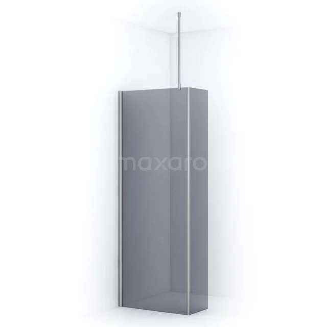 Matt grey shower screen made of tempered glass, minimalist design, ideal as a modern room divider in the bathroom.