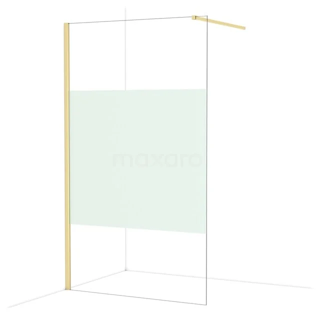 Glazen douchewand met mat middenpaneel, aluminium profielen en minimalistisch design, ideaal voor moderne badkamers.