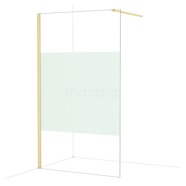 Glazen douchewand met mat middenpaneel, aluminium profielen en minimalistisch design, ideaal voor moderne badkamers.