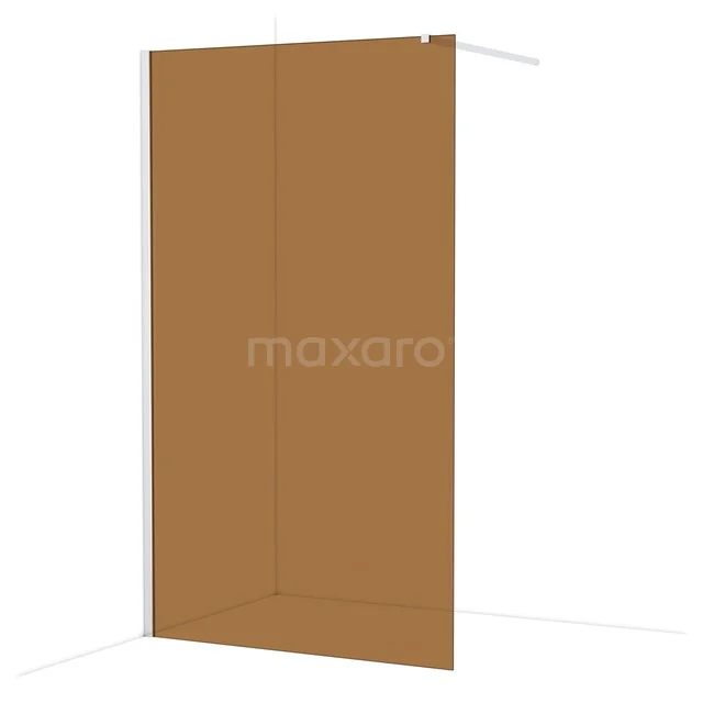 Copper-coloured glass shower wall, minimalist design, ideal for a modern bathroom, durable and stylish material.