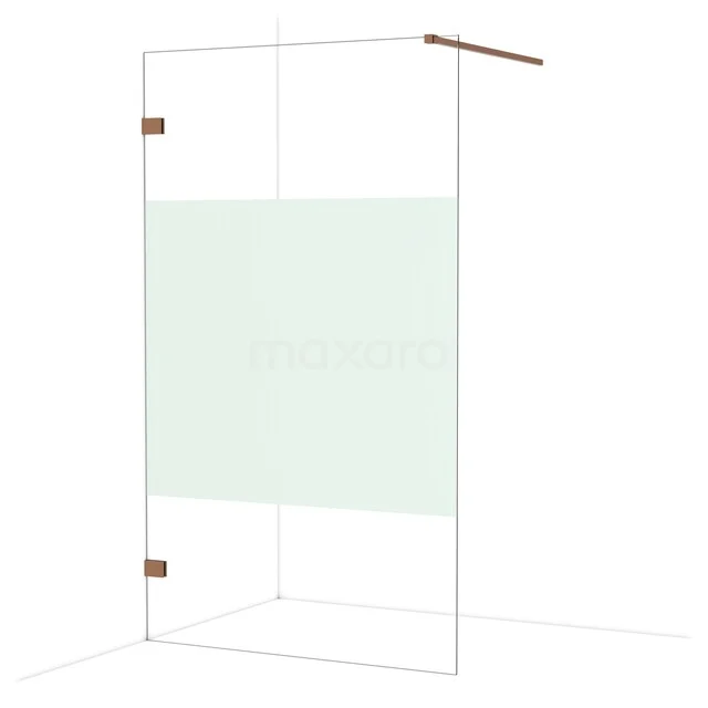Diamond Walk-in shower | 120 cm Shiny copper Clear with matt strip Fixed wall IDA12123GKP IDA12123GKP_Hw_3200.JPG
