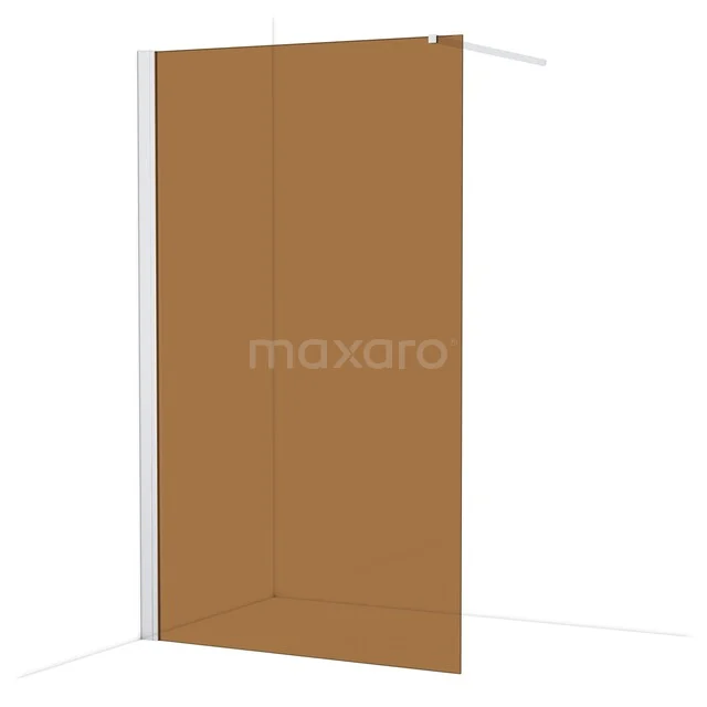 Shower wall with matte gold glass colour, minimalist design, ideal for modern bathroom styles.