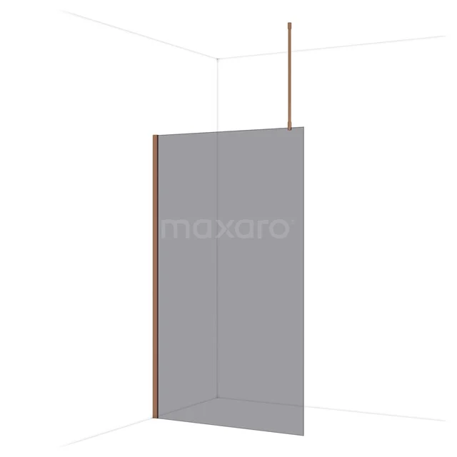 Inloopdouche met matglas, gouden profielen en minimalistisch design, perfect voor een moderne badkamer.