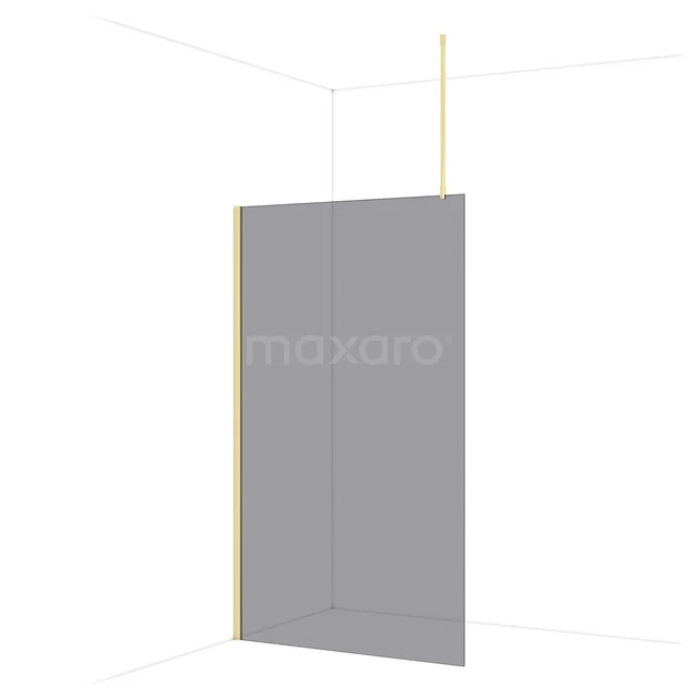 Diamond begehbare Dusche | 120 cm Glänzendes Hellgold Feste Wand IDA12711GLG Matte begehbare Duschwand aus Glas, minimalistisches Design, idealer Platzsparer für ein modernes Badezimmer.