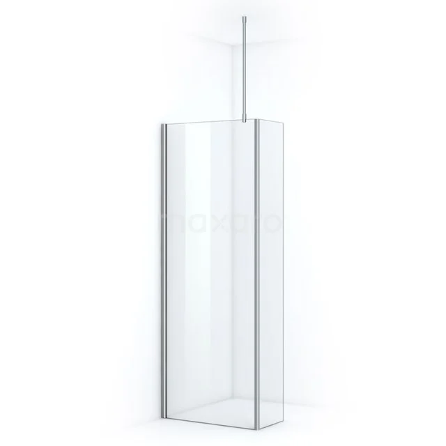 Pearl Inloopdouche | 80 cm Chroom Helder glas Vaste wand met zijwand IPC082700CN