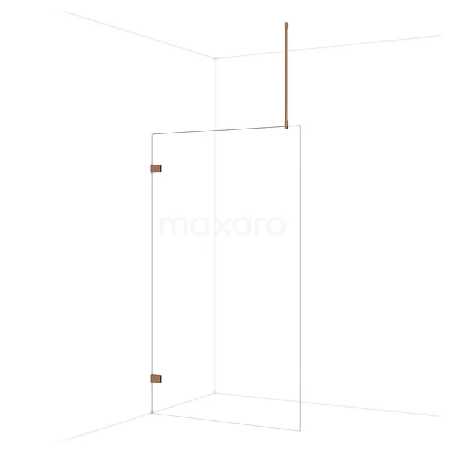 Glas Duschwand mit minimalistischen Messingakzenten, geeignet für eine moderne Badezimmergestaltung.