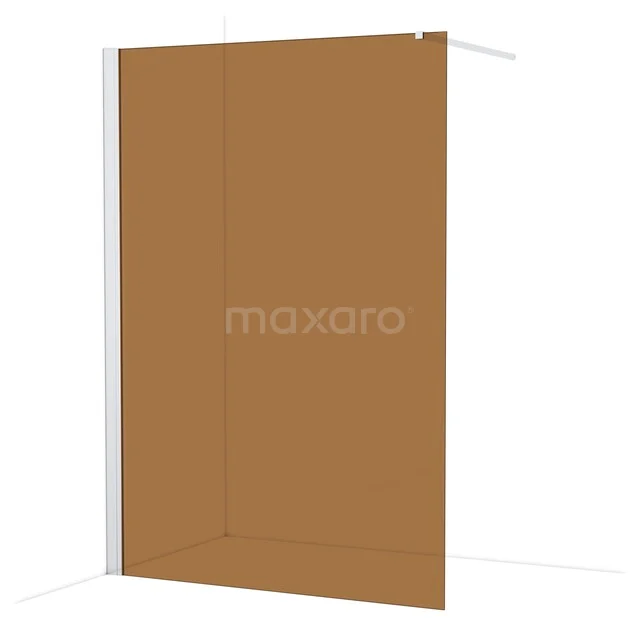 Diamond Walk-in shower | 140 cm Chrome Bronze glass Fixed wall IDA14139C Brown glass shower screen with a matte finish, ideal for a stylish bathroom interior.