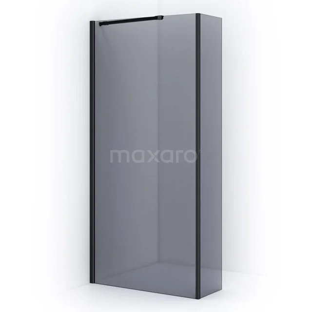 Schwarze Duschwand mit Klarglas, minimalistisches Design und Aluminiumprofil, ideal für einen modernen Badezimmerstil.