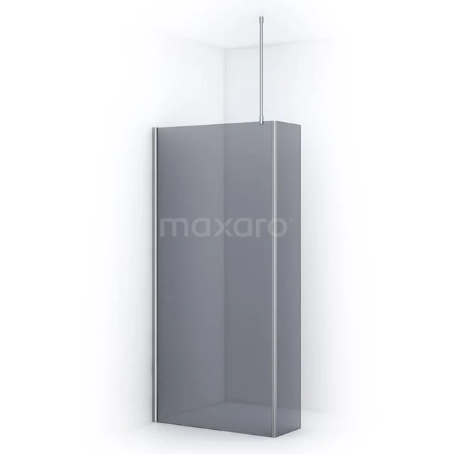 Pearl Walk-in shower | 90 cm Chrome Smoke glass Fixed wall with side panel IPC092701CN Grey Shower screen made of tempered glass with minimalist design, ideal for modern bathroom design.