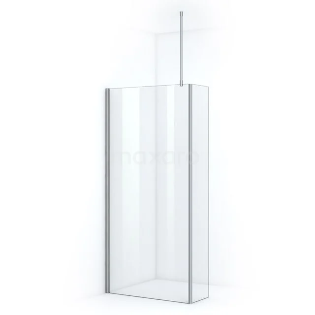 Pearl begehbare Dusche | 100 cm Chrom Feste Wand mit Seitenwand IPC102700C Strakke Gläserne Duschwand mit Aluminium Profilen, ideal für ein modernes Badezimmer.