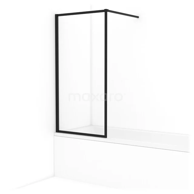 Diamond Badwand | 75 cm Mat zwart Helder glas Omkaderd BDA075110RMB