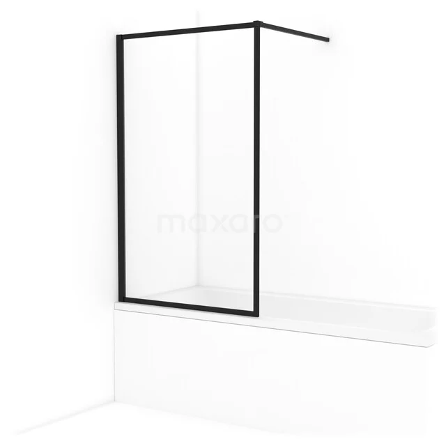 Diamond Badwand | 90 cm Mat zwart Helder glas Omkaderd BDA09110RMB