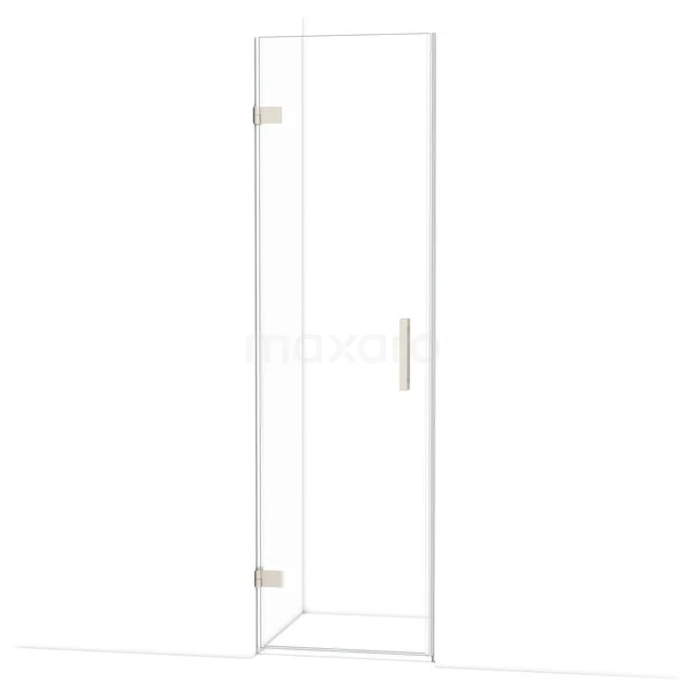 Glas Duschtür mit minimalistischem Design, Klarglas und metallischem Haltegriff, ideal für moderne Bäder.