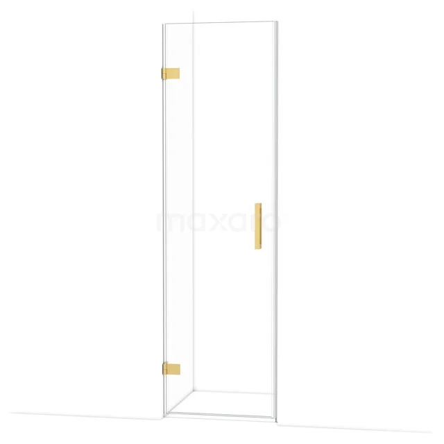 Diamond Shower door | 60 cm Gold Clear glass Pivot door DDA2106120GG Glass shower door with gold accents, sleek design, ideal for a modern bathroom.