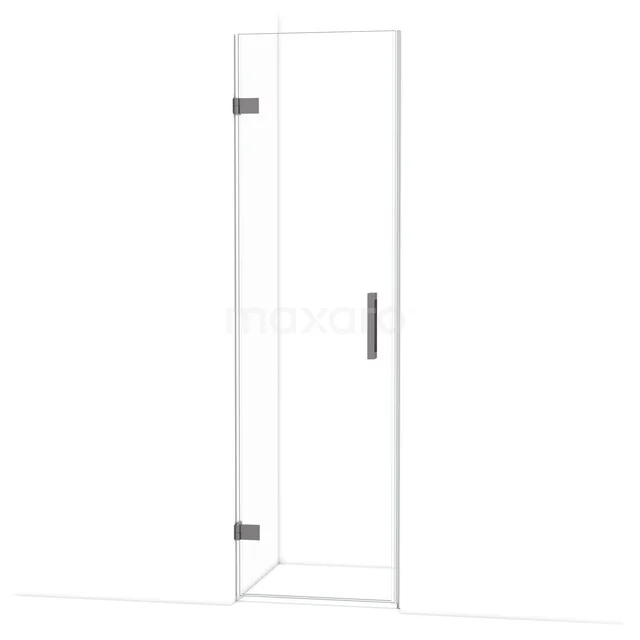 Diamond Duschtür | 60 cm Schwarzes Metall Klarglas Drehtür DDA2106120ZM Glasene Duschtür mit silbernen Scharnieren und Haltegriff, minimalistisches Design, perfekt für ein modernes Badezimmer.