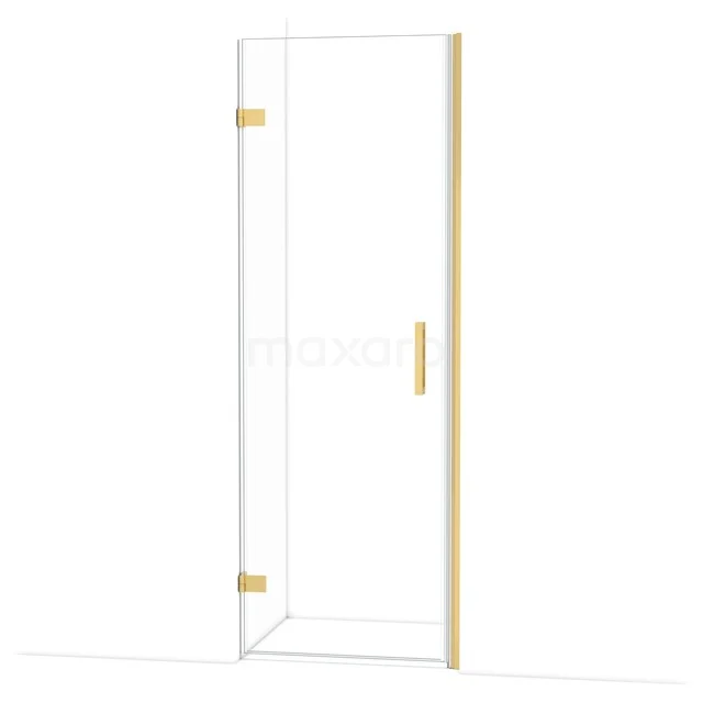Diamond Shower door | 70 cm Gold Clear glass Pivot door DDA2107220GG Glass shower door with gold hinges and handle, sleek design, suitable for modern bathrooms.