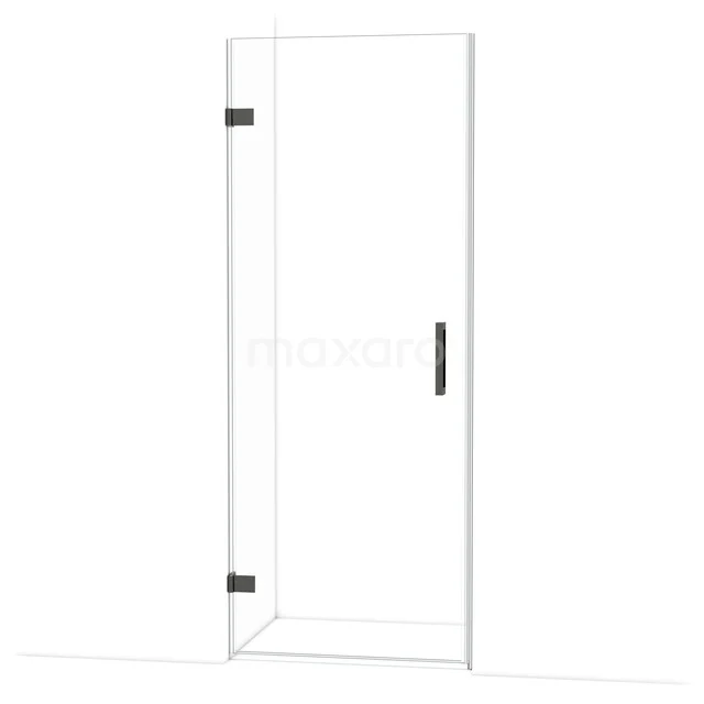 Diamond Douchedeur | 80 cm Zwart chroom Helder glas Draaideur DDA2108120BC Douchedeur helder glas met zwart handvat, draaideur van serie X voor een moderne badkamer.