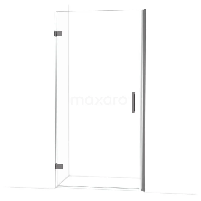Diamond Shower door | 100 cm Black metal Clear glass Pivot door DDA2110220ZM Glazen hoekdouchedeur met chromen scharnieren, minimalistisch design, ideaal voor een moderne badkamer.