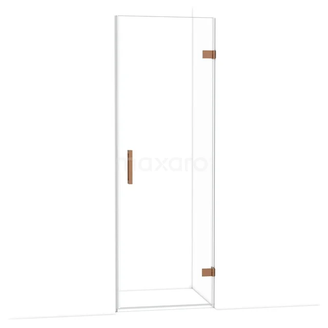 Diamond Shower door | 70 cm Copper Clear glass Pivot door DDA2207120KP Glass shower door with rose gold hinges and handle, modern design for a stylish bathroom.
