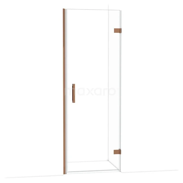 Diamond Douchedeur | 70 cm Glanzend koper Helder glas Draaideur DDA2207220GKP Glazen douchedeur met koperkleurige accenten, strak design, ideaal voor een moderne badkamer.