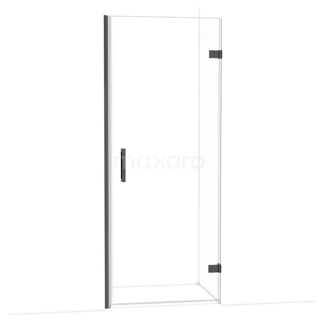 Diamant-Duschtüren DDA2208220BC Glasene Duschtür mit Scharnieren in mattschwarz, minimalistisches Design, perfekt für ein modernes Badezimmer.